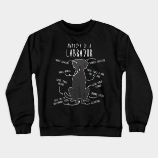 Black Labrador Retriever Dog Anatomy Crewneck Sweatshirt